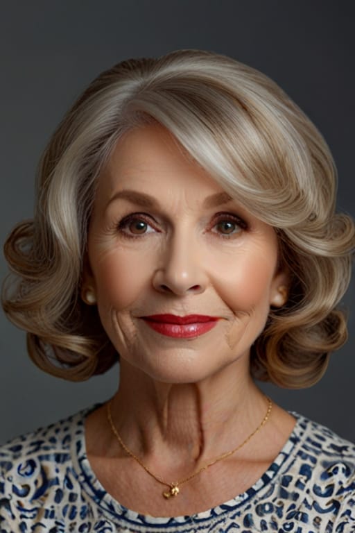 Top 40 Hairstyles for Women Over 60 75 A Women Over 60 with The Curled Ends Hairstyle