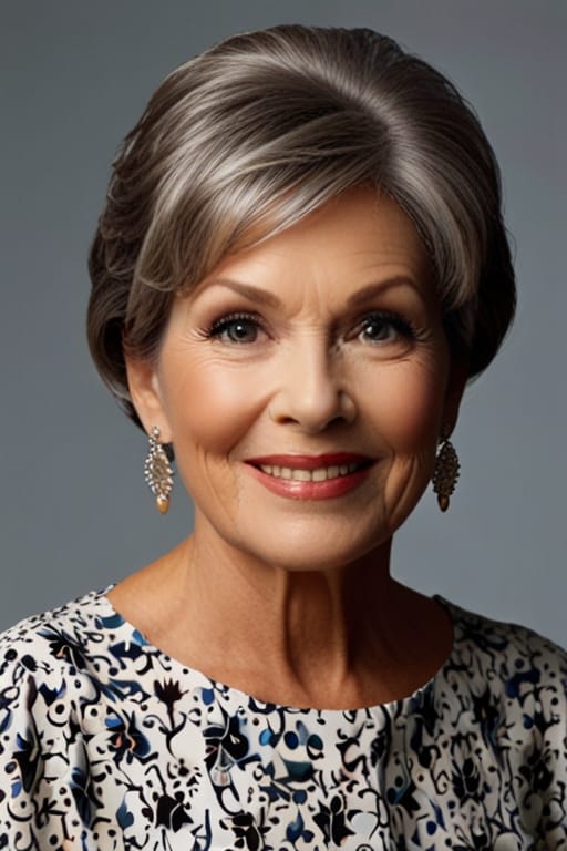 Top 40 Hairstyles for Women Over 60 71 A Women Over 60 with The Retro Flip Hairstyle