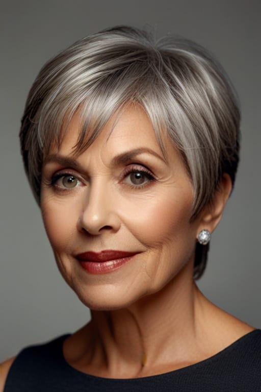 Top 40 Hairstyles for Women Over 60 46 A Women Over 60 with The Sleek Straight Look Hairstyle