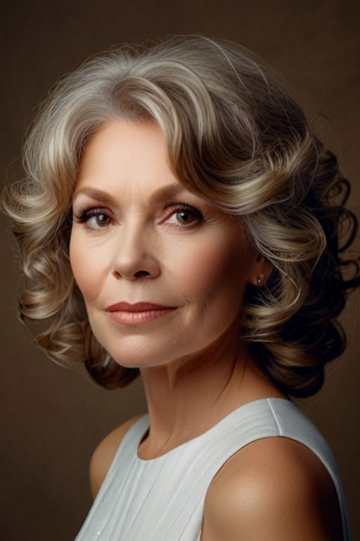 Top 40 Hairstyles for Women Over 60 61 A Women Over 60 with a Voluminous Curls Hairstyle